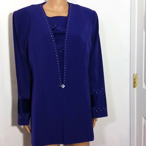 Caramia Purple Rhinestone 2-piece Jacket and Vest Item #103 - Picture 1 of 6